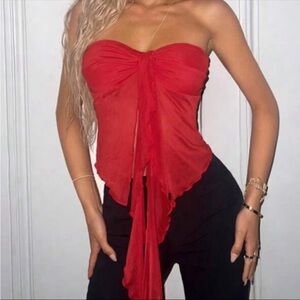 Red Sheer Top